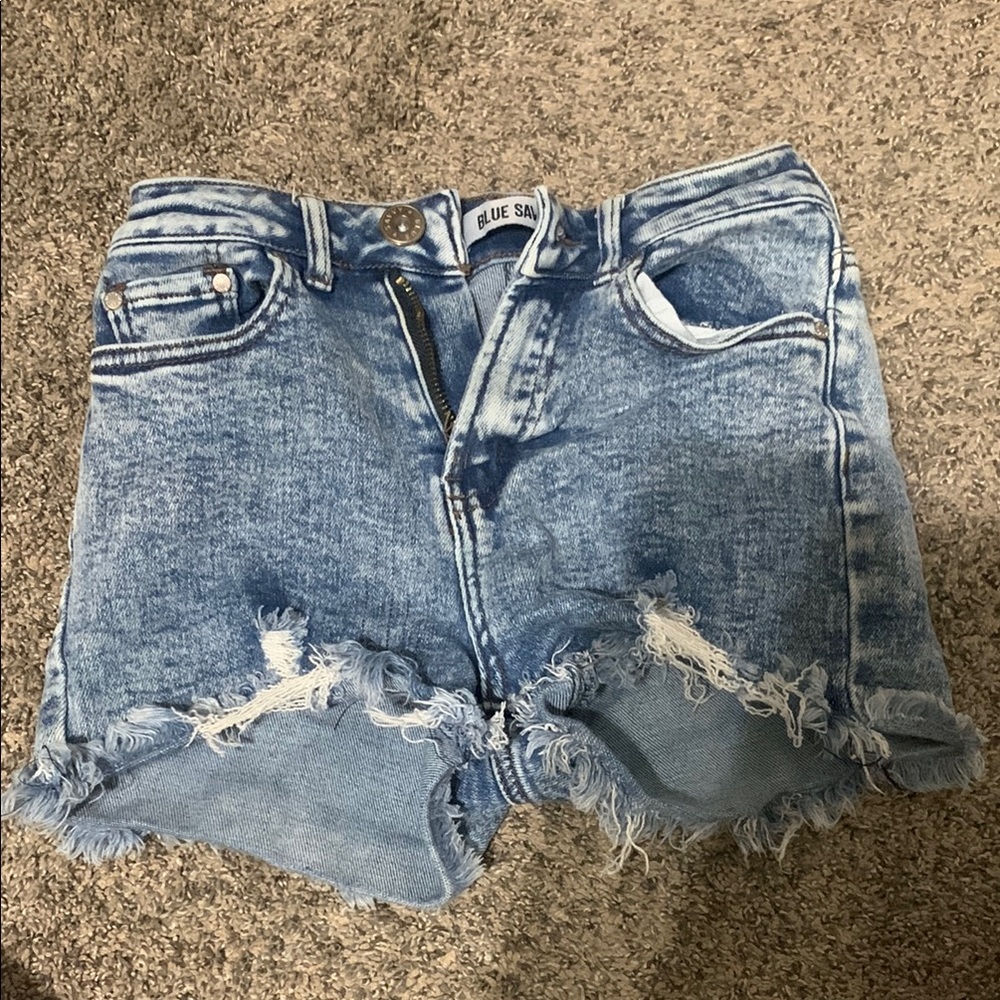 Blue Island Blue High-Waisted Denim Shorts